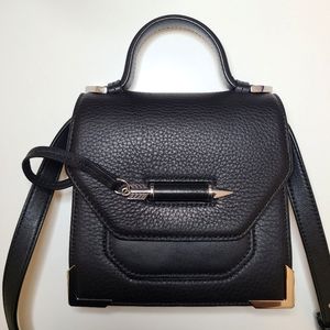 Mackage crossbody black mini rubie leather silver arrow satchel bag